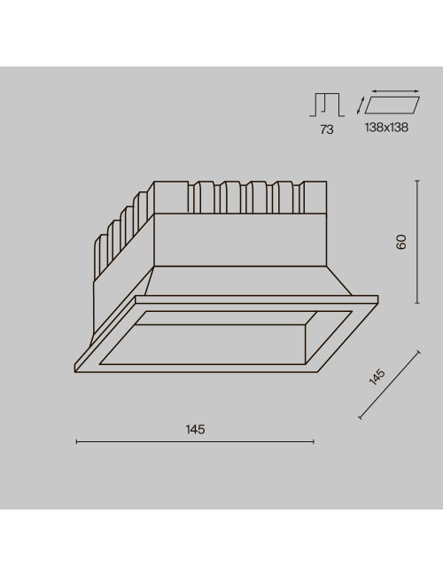 Įmontuojamas šviestuvas Okno LED IP44