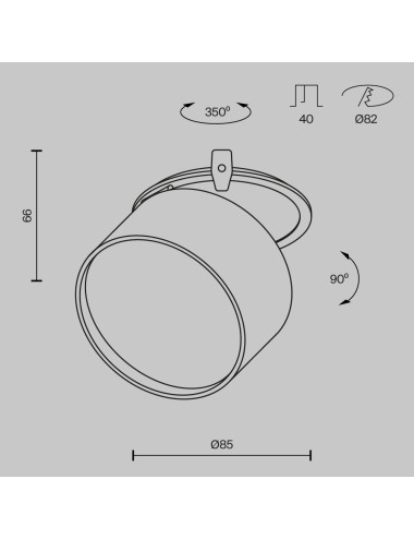 Maytoni Recessed lamp Onda Ø8,5 DL024-12W-DTW-B | TavaGaisma.lv/en