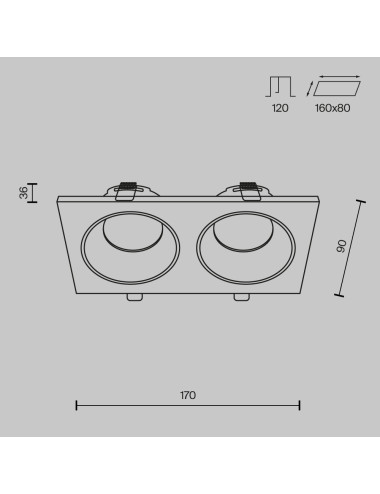 Maytoni Recessed lamp Zoom IP65 DL033-2-02B | TavaGaisma.lv/en