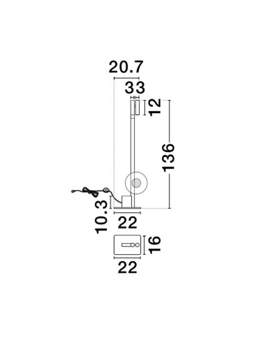 Nova Luce - Arco LED 9540290 stāvlampa | TavaGaisma.lv
