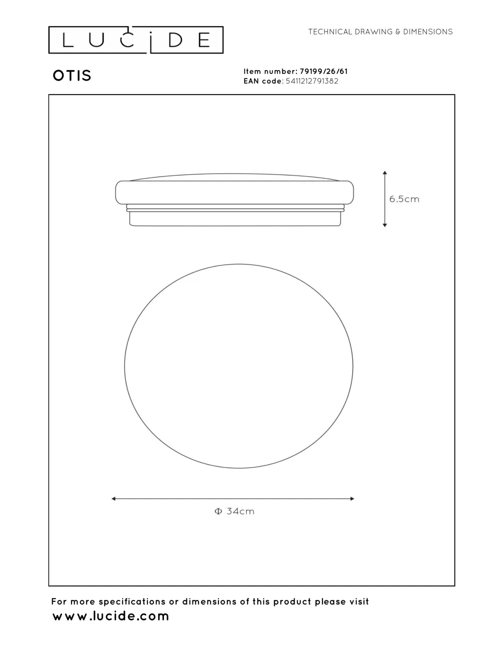 Ceiling lamp Otis Ø34 LED