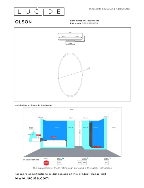 Deckenleuchte Olson Ø45 LED IP44