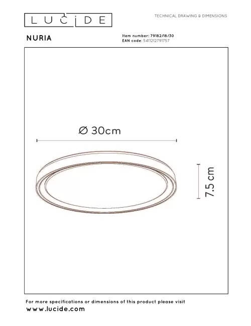 Deckenleuchte Nuria Ø30 LED