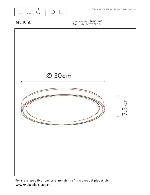 Deckenleuchte Nuria Ø30 LED
