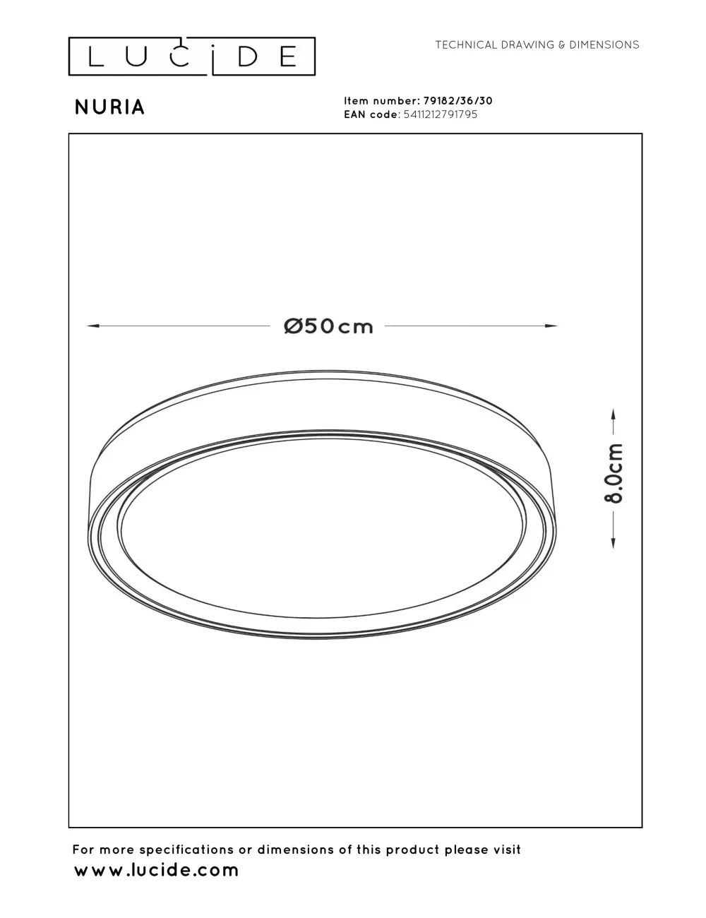 Ceiling lamp Nuria Ø50 LED