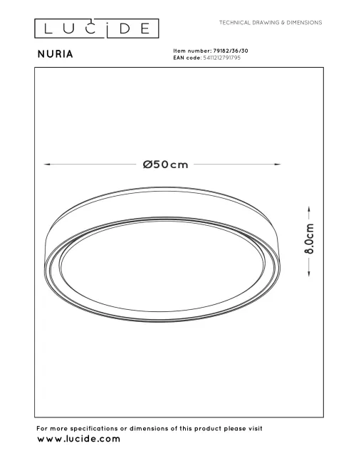 Griestu lampa Nuria Ø50 LED