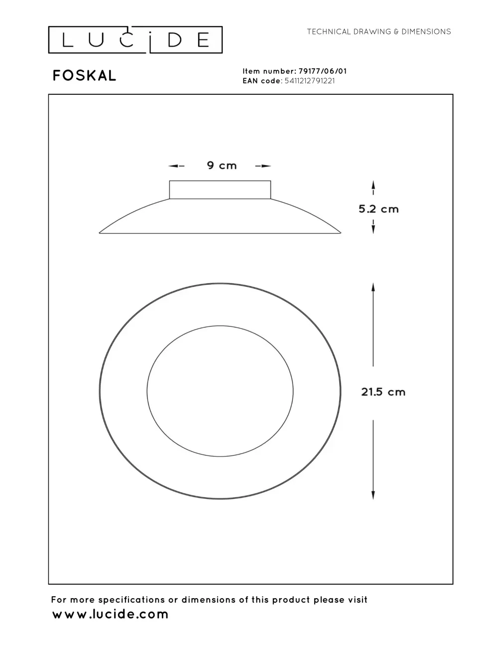 Laelamp Foskal Ø21,5 LED