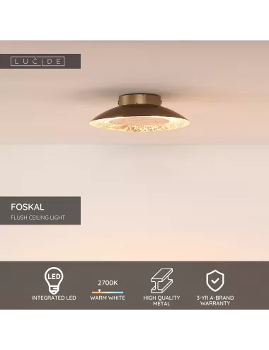 Lucide - Foskal Ø21,5 LED 79177/06/01 griestu lampa | TavaGaisma.lv