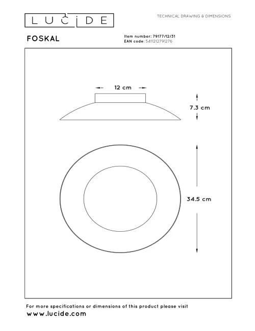 Ceiling lamp Foskal Ø34,5 LED