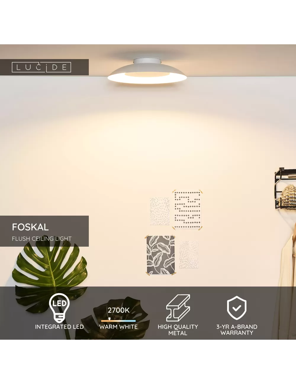 Griestu lampa Foskal Ø34,5 LED