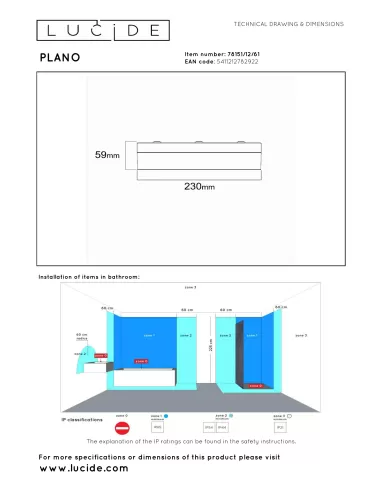 Lucide - Plano Ø23 LED IP44 78151/12/61 laelamp | TavaGaisma.lv/et