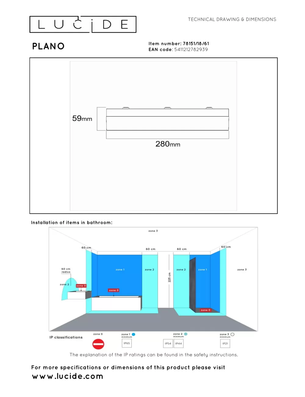Ceiling lamp Plano Ø28 LED IP44