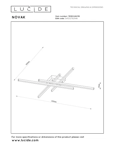 Lucide - Novak LED 78100/42/30 ceiling lamp | TavaGaisma.lv/en