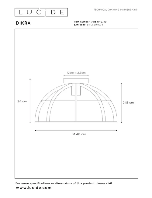 Ceiling lamp Dikra Ø40