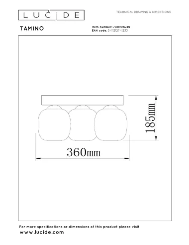 Lucide - Tamino Ø36 LED 74119/15/30 ceiling lamp | TavaGaisma.lv/en