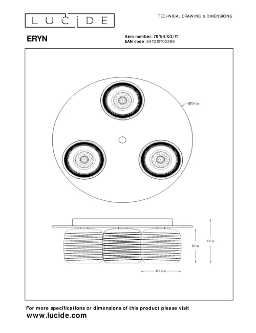 Потолочная лампа Eryn Ø38