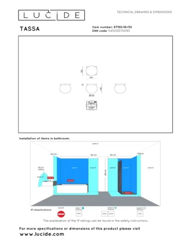 Ceiling lamp Tassa Ø13,5 LED IP40