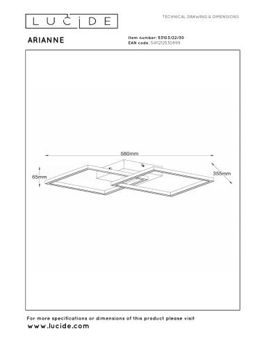 Lucide - Arianne LED 53103/22/30 ceiling lamp | TavaGaisma.lv/en