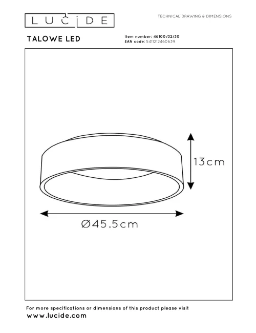 Griestu lampa Talowe Ø45,5 LED