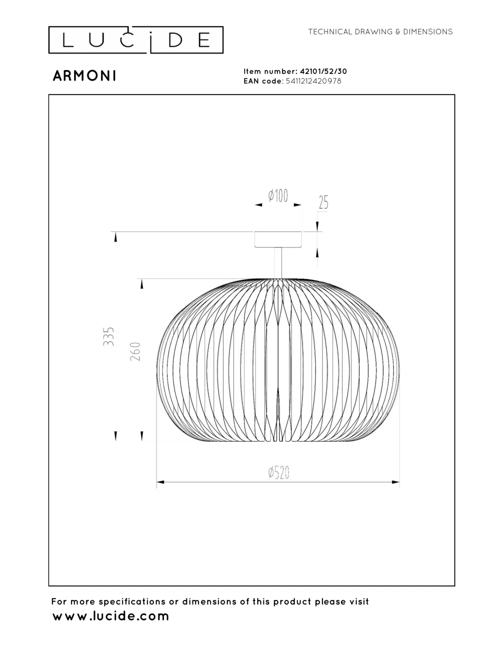Потолочная лампа Armoni Ø25