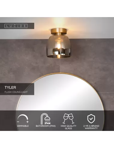 Lucide - Tyler Ø16,1 IP44 30164/01/02 ceiling lamp | TavaGaisma.lv/en