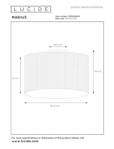 Lucide - Magius Ø42 03129/42/30 ceiling lamp | TavaGaisma.lv/en