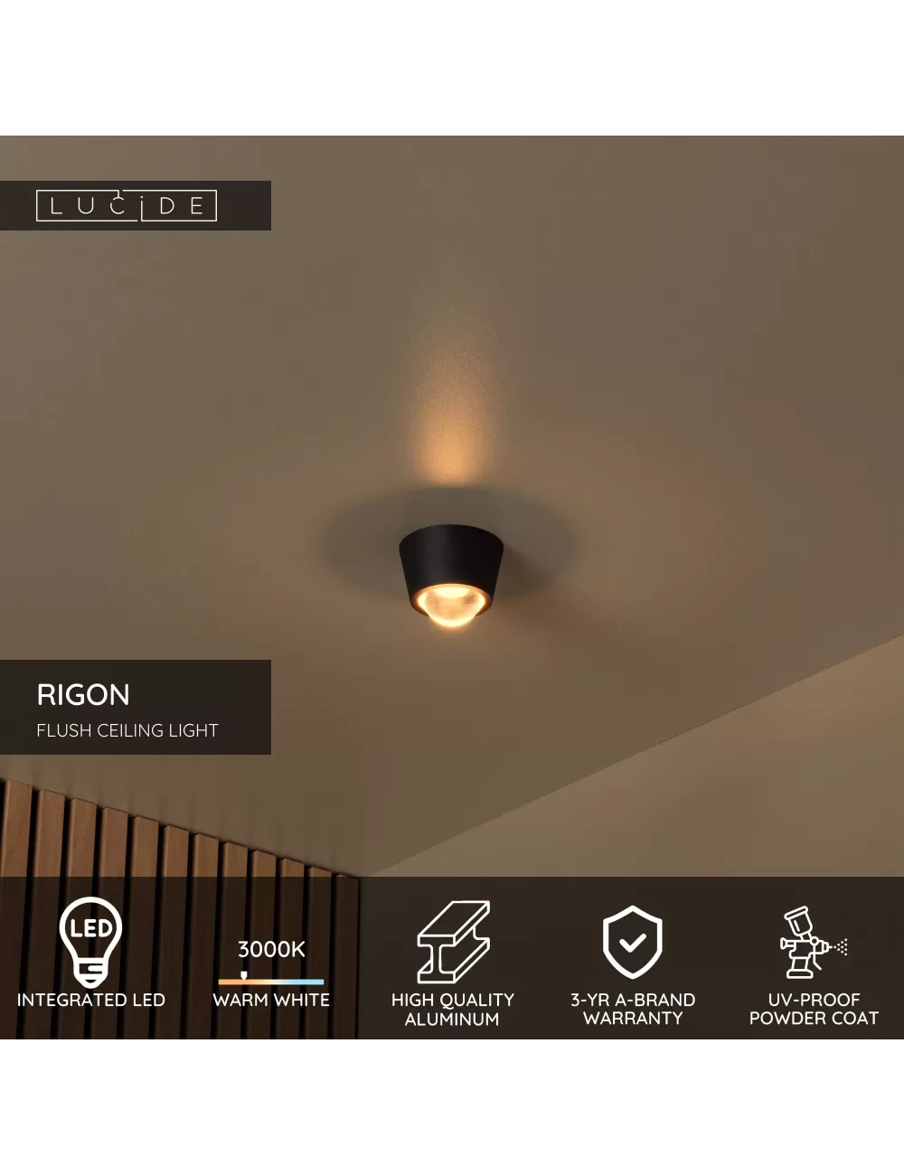 Deckenleuchte Rigon Ø9 LED