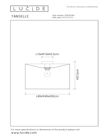 Lucide - Tanselle Ø40 10115/01/99 griestu lampa | TavaGaisma.lv