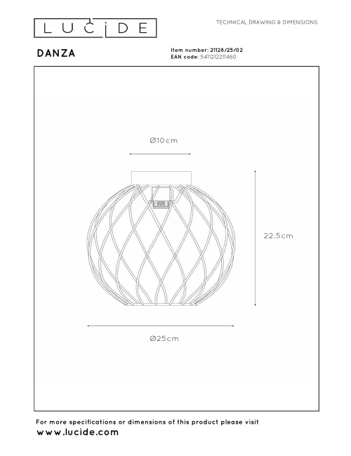Ceiling lamp Danza Ø25