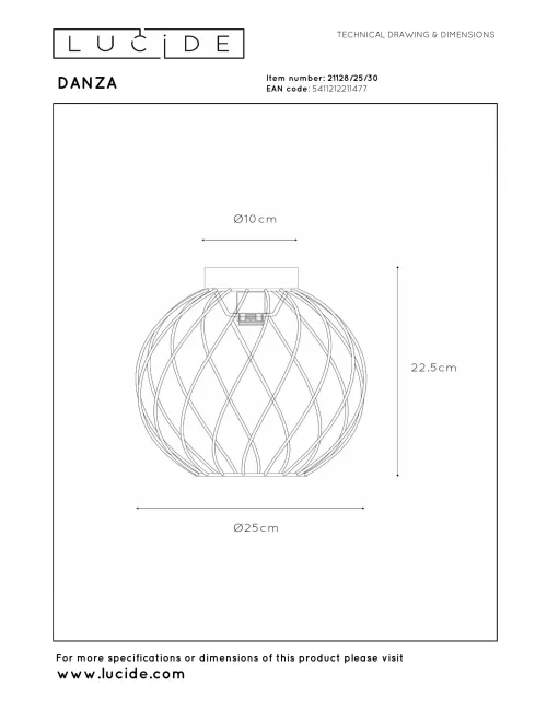 Ceiling lamp Danza Ø25