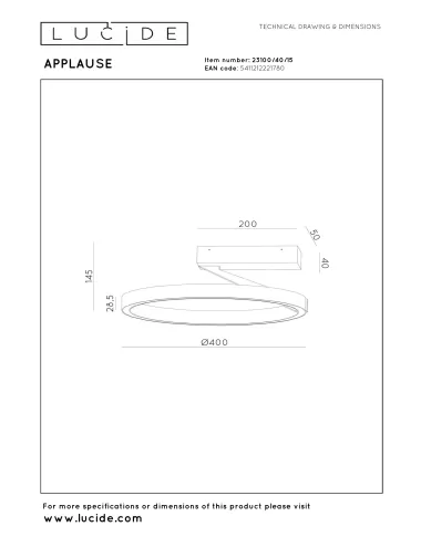Ceiling lamp Applause Ø40 LED