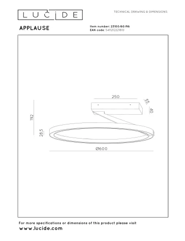 Ceiling lamp Applause Ø60 LED