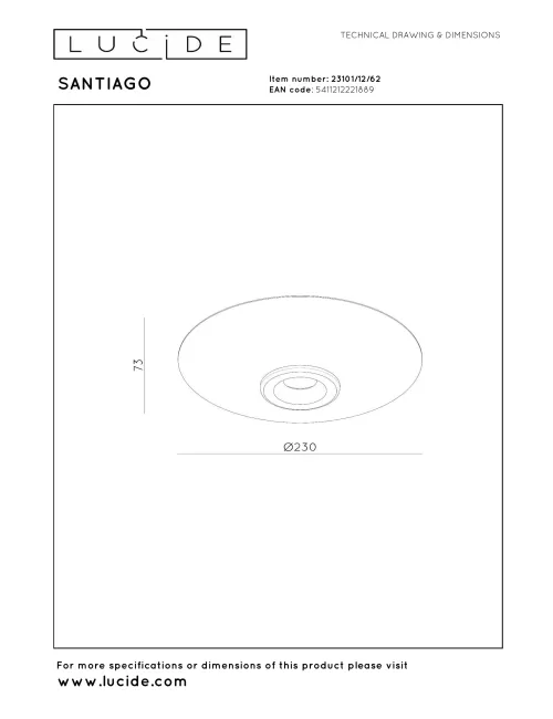 Griestu lampa Santiago Ø23 LED