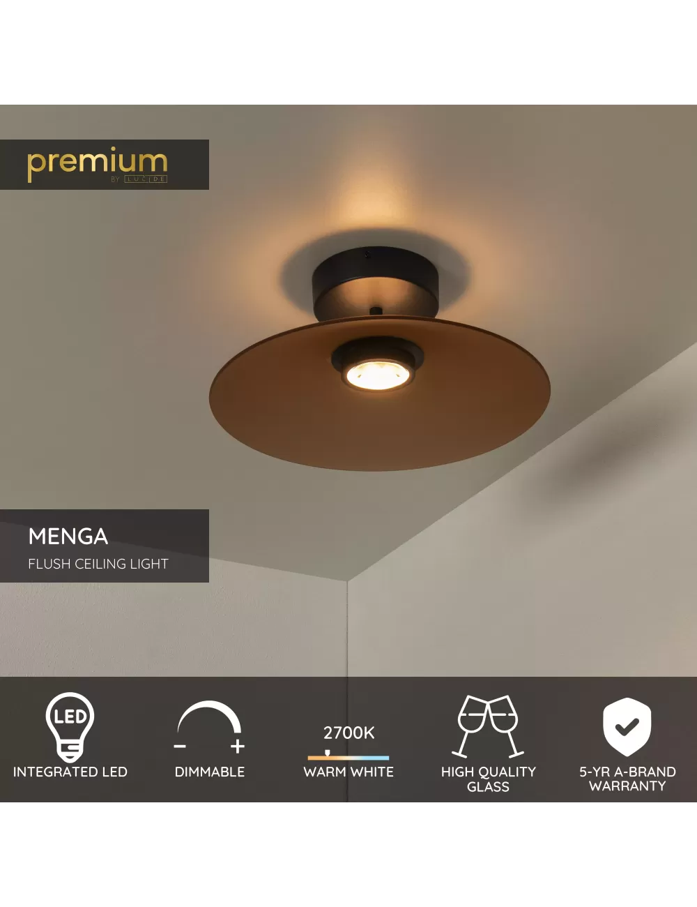 Lubinis šviestuvas Menga Ø40 LED