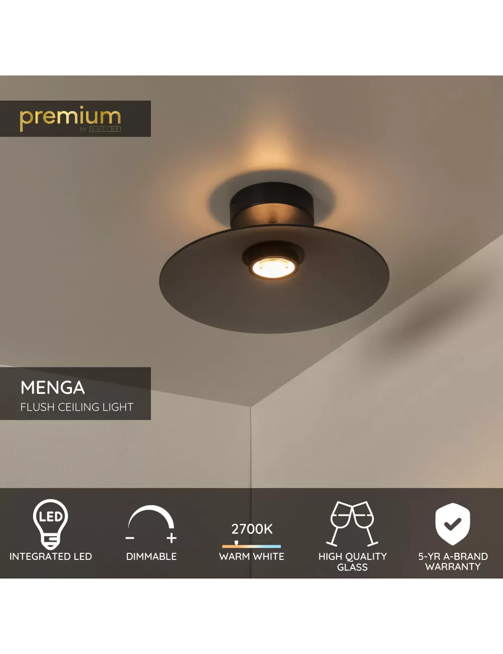 Lubinis šviestuvas Menga Ø40 LED