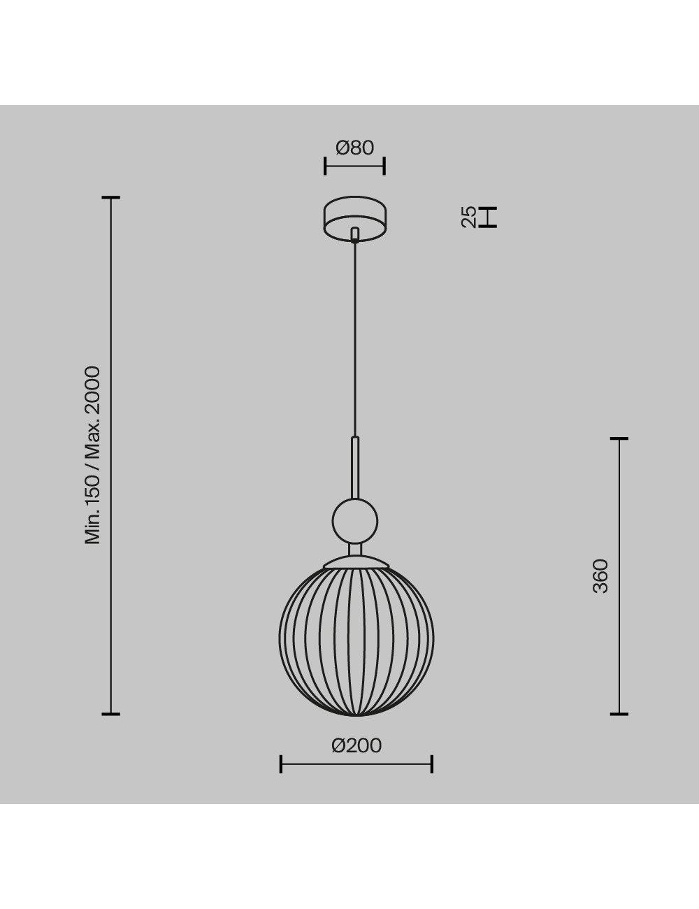 Piekaramā lampa Tavo Ø20