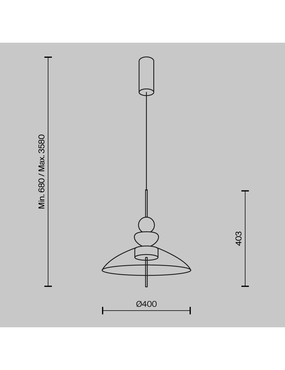 Piekaramā lampa Bangkok Ø40 LED