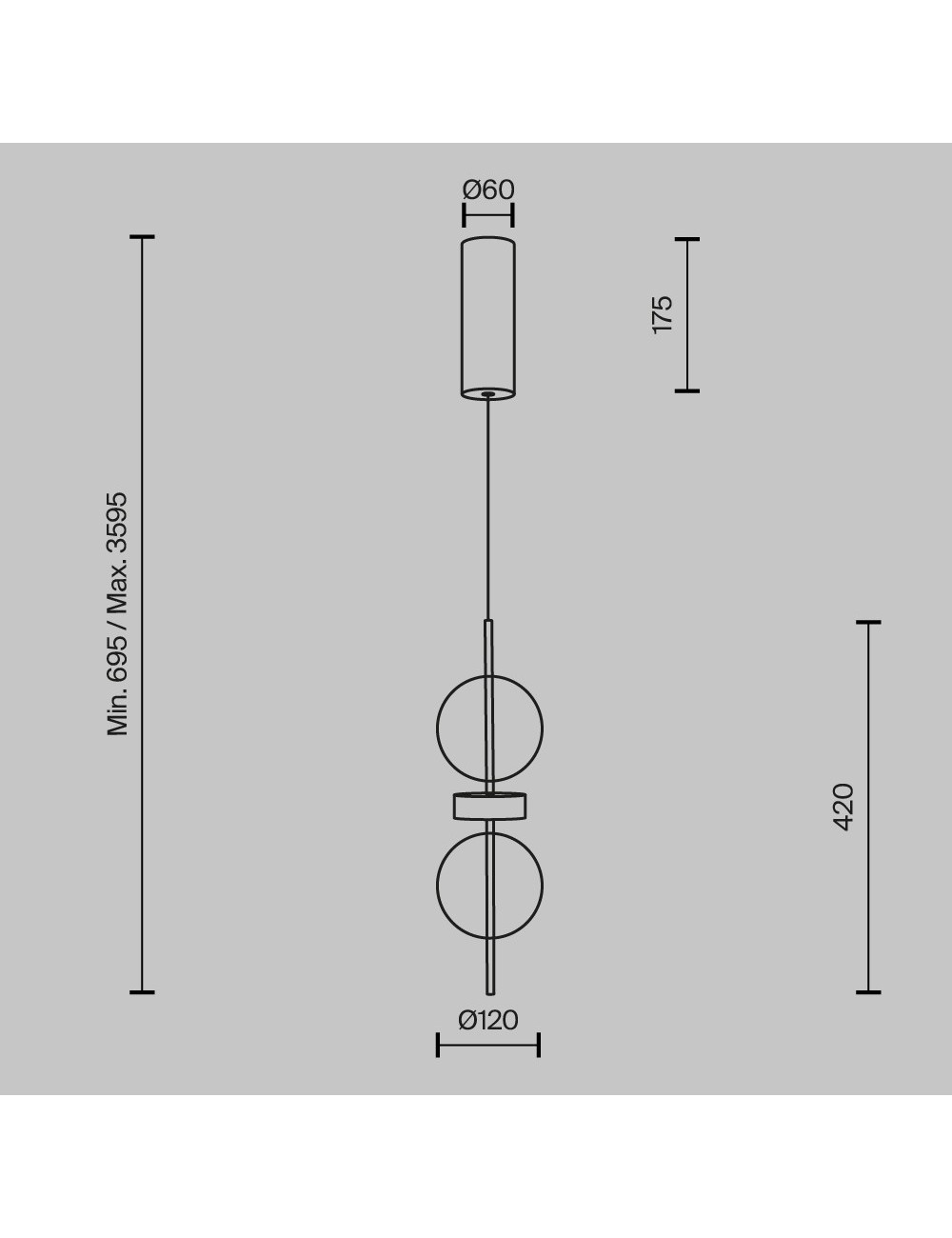 Piekaramā lampa Double Moon Ø12 LED